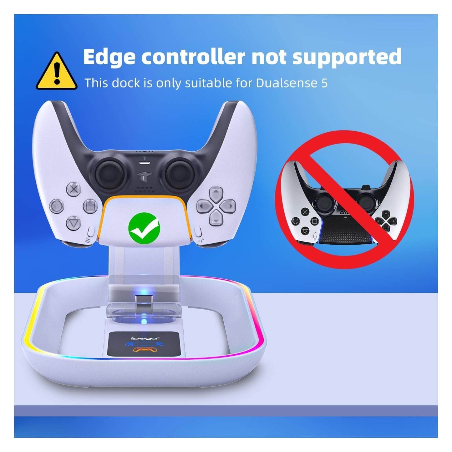 PS Portal Charging Station for PlayStation Portal Remote Player and PS Controller with Charging Cable and RGB Light, Charge Stand Holder Accessories for PlayStation Portal