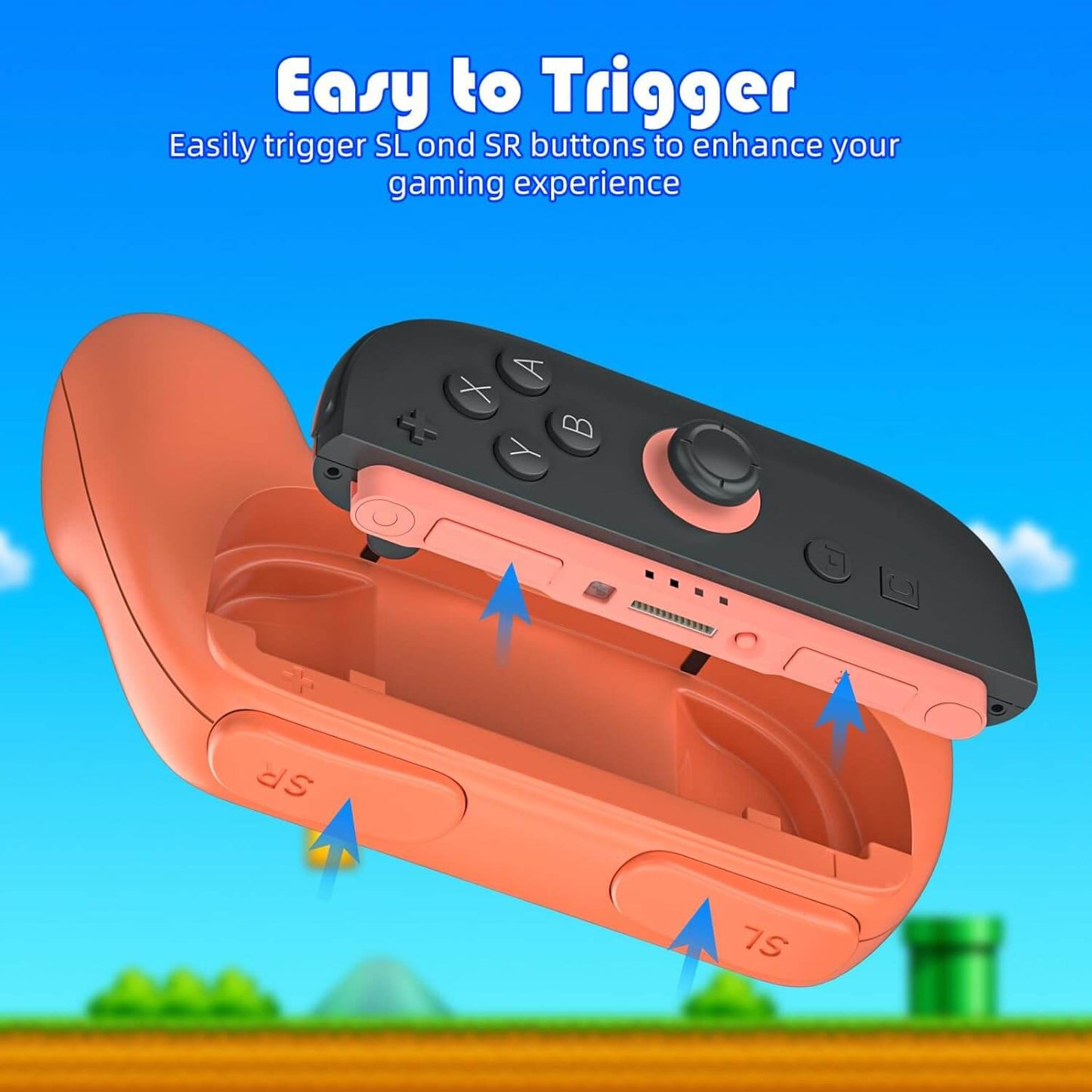 WUXIDIXI Switch 2 Joy-Con Grips – Ergonomic Blue & Orange Switch 2 Controller Grip Accessories, Lightweight Joycon 2 Grips for Nintendo Switch 2-2 Pack (Orange & Blue)