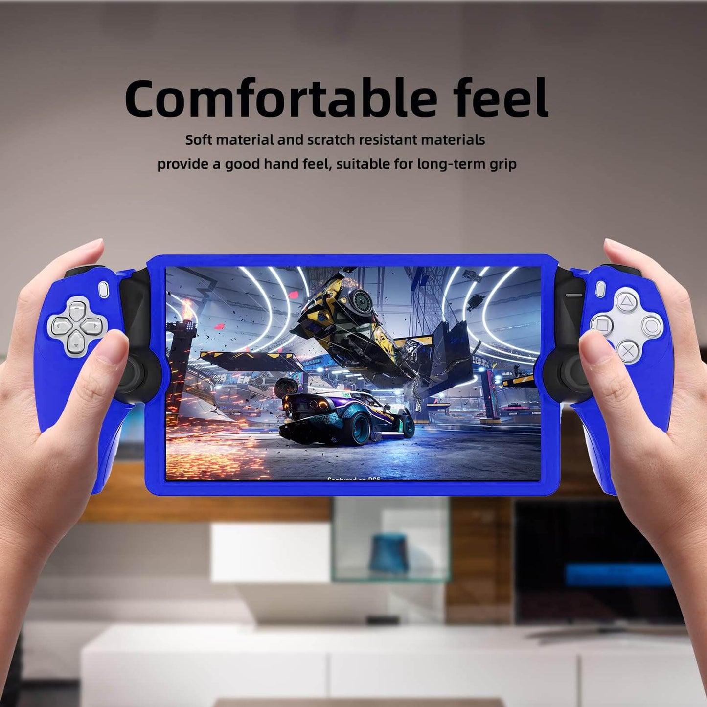 Silicone Cover Case for PS Portal, Soft and Comfortable Protective Case for PlayStation Portal Remote Player, Shockproof Anti-Scratch - Blue
