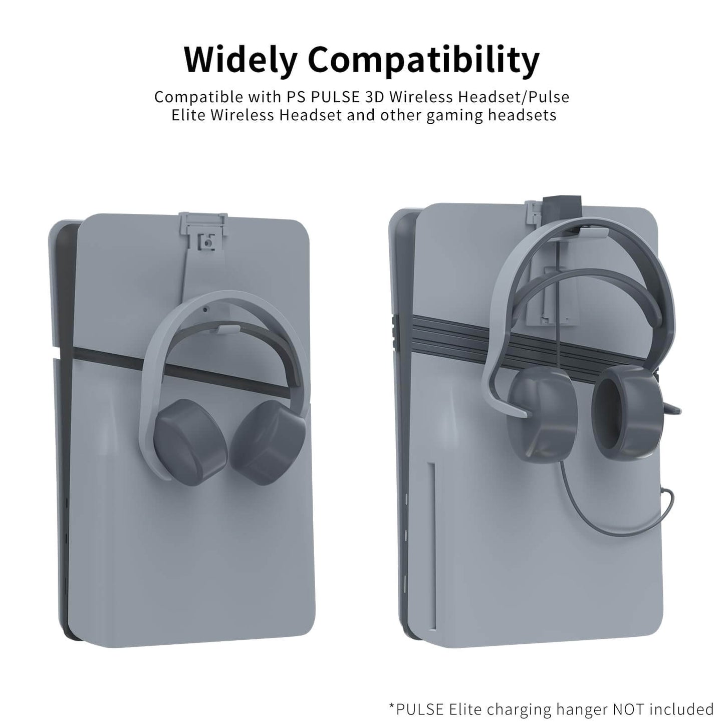 Charger Dock Compatible with PS Portal and PS5 Controller, PS5 Pro Stand and Cooling Station with RGB LED Charging Dock, PS5 Edge Controller and Headset and Remote Holders - Grey
