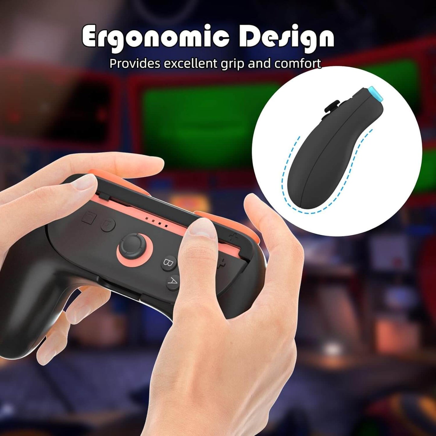 WUXIDIXI Switch 2 Joycon Grips, Ergonomic and Anti-Slip Nintendo Switch 2 Controller Grip Accessories, Durable Joycon 2 Grip for Comfortable Gaming (Black, 2 Pack)