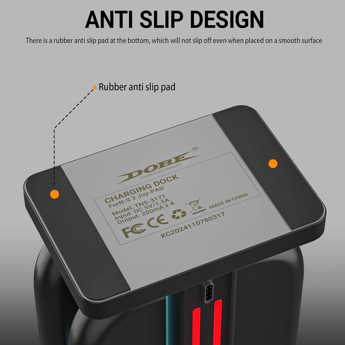 Charging Dock Compatible with Nintendo Switch 2 Joy Con Controllers, Switch 2 Charging Station with LED Indication and Charging Cable - Black