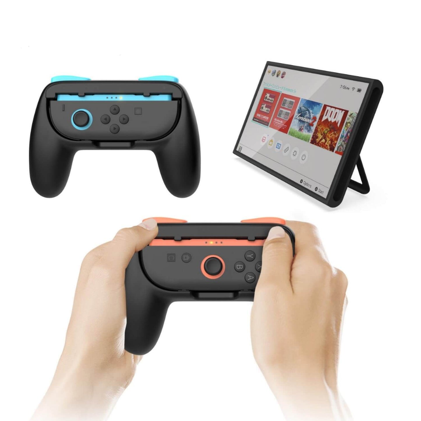 WUXIDIXI Switch 2 Joycon Grips, Ergonomic and Anti-Slip Nintendo Switch 2 Controller Grip Accessories, Durable Joycon 2 Grip for Comfortable Gaming (Black, 2 Pack)