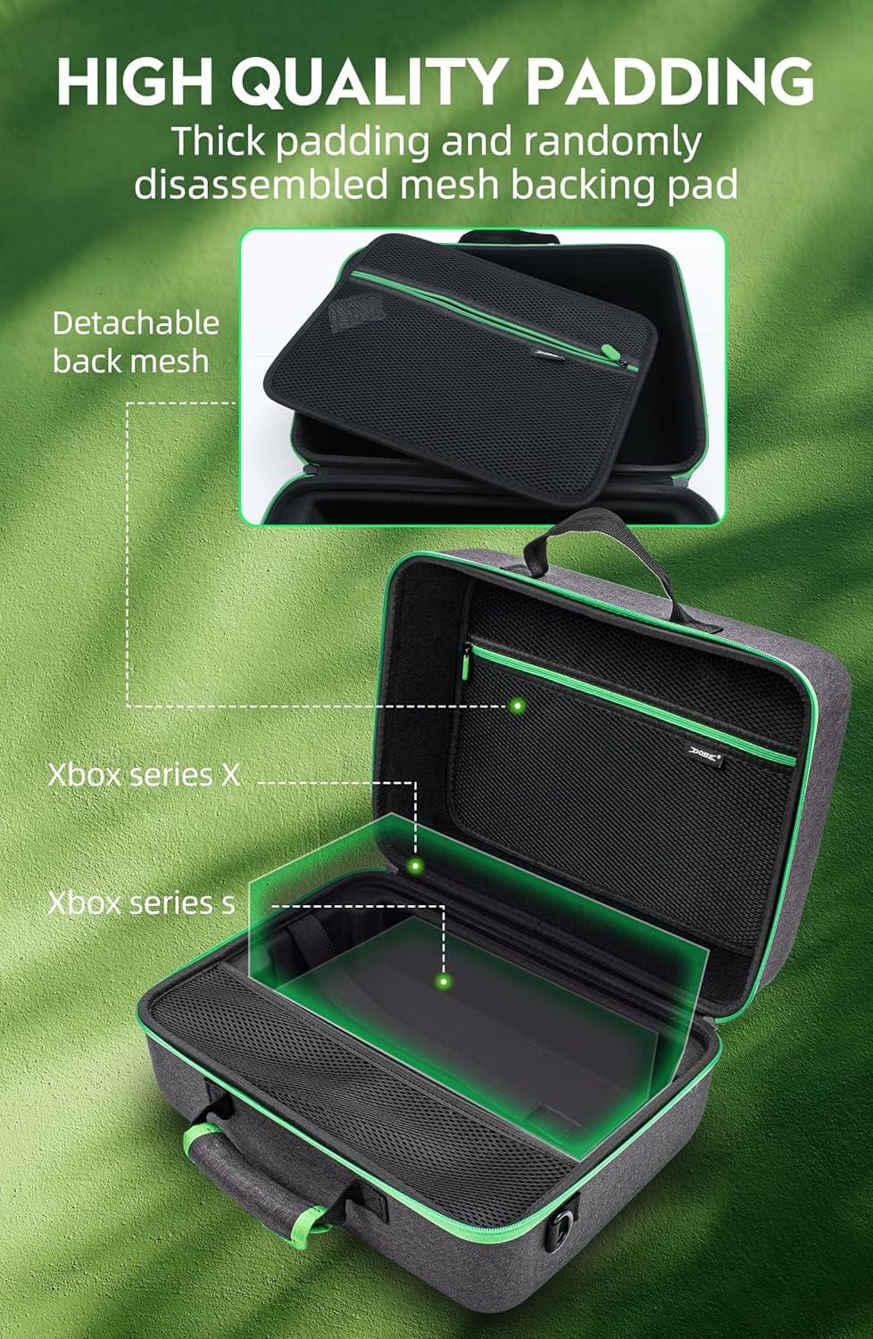 2-in-1 Carrying Case for Xbox Series X/S, Travel Storage Bag for Xbox Series S Console, Controllers, and Accessories During Travel. Hard Shell Case Compatible for Wireless Controllers, Cables