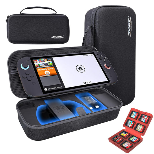 Switch 2 Carrying Case Hard Shell Travel Bag - Protective Console Storage Organizer with Game Card Holder - Portable Carry Pouch for Nintendo Switch 2 Accessories, Joy-Con Charging Grip,AC Adapter