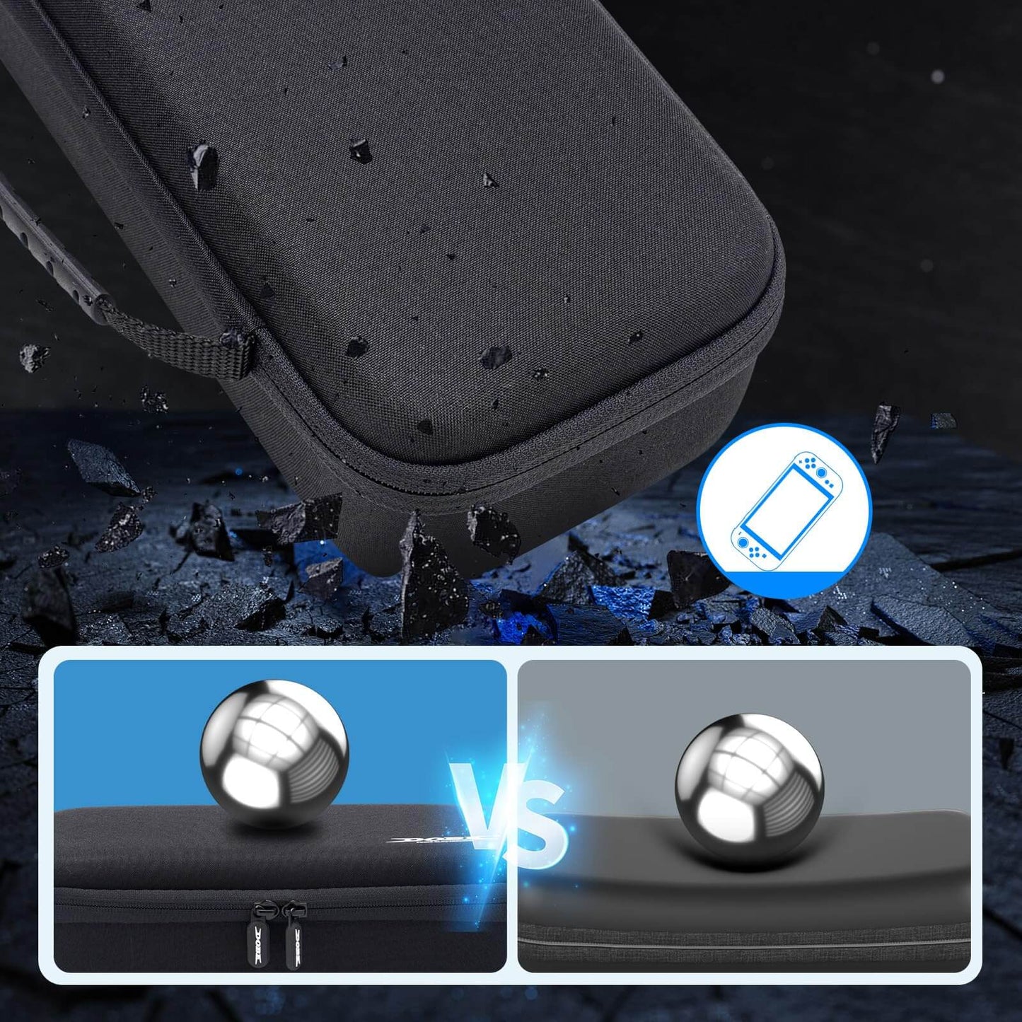 Switch 2 Carrying Case Hard Shell Travel Bag - Protective Console Storage Organizer with Game Card Holder - Portable Carry Pouch for Nintendo Switch 2 Accessories, Joy-Con Charging Grip,AC Adapter