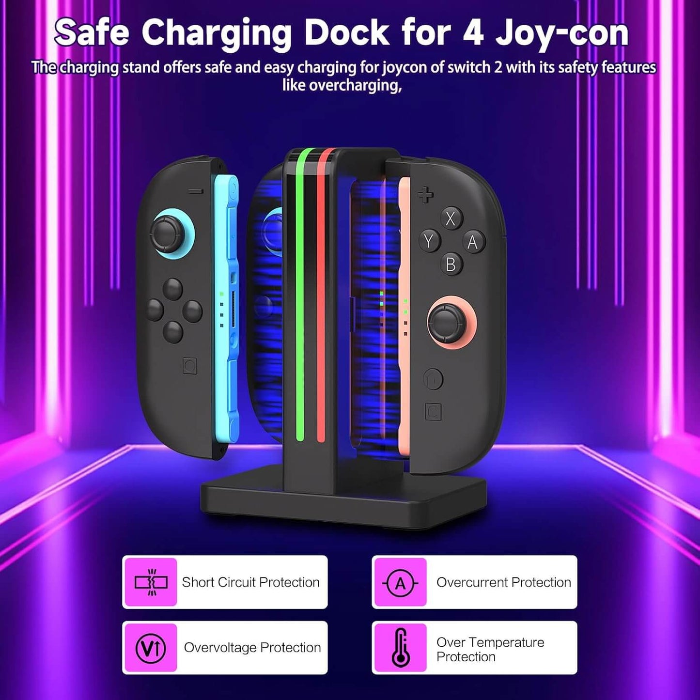 Switch 2 Accessories Bundle - 9-in-1 Carrying Case Kit with Charger Dock, Joy-Con Wheels, Grips, Screen Protector, Protective Cover - Gift Set for Nintendo Switch 2 Console Owners & Mario Kart Fans